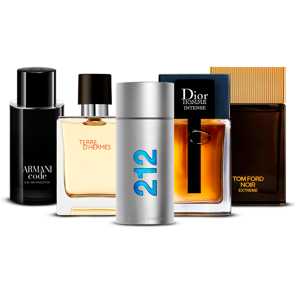 Sada 5 Parfémů – Armani Code, Invictus, Dior Homme Intense, Bleu de Chanel i Terre d'Hermès [100 ml každý]